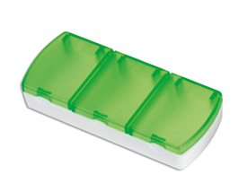 GREEN PLASTIC PILLBOX TRIS