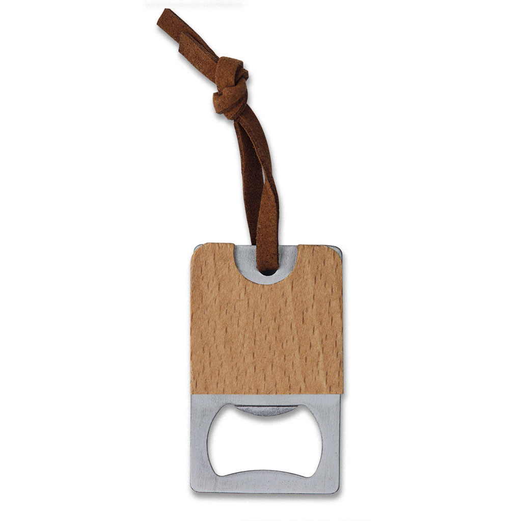 WOODEN BOTTLE-OPENER KEYRING CHIC