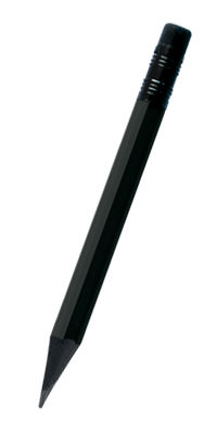 BLACK WOODEN HEXAGONAL MINI PENCIL WITH ERASER LAMBIN