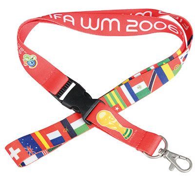 2,5X45 CM SUBLIMABLE POLYESTER LANYARD SURDES. METAL HOOK + CLICK CLACK SECURITY CLOUSURE