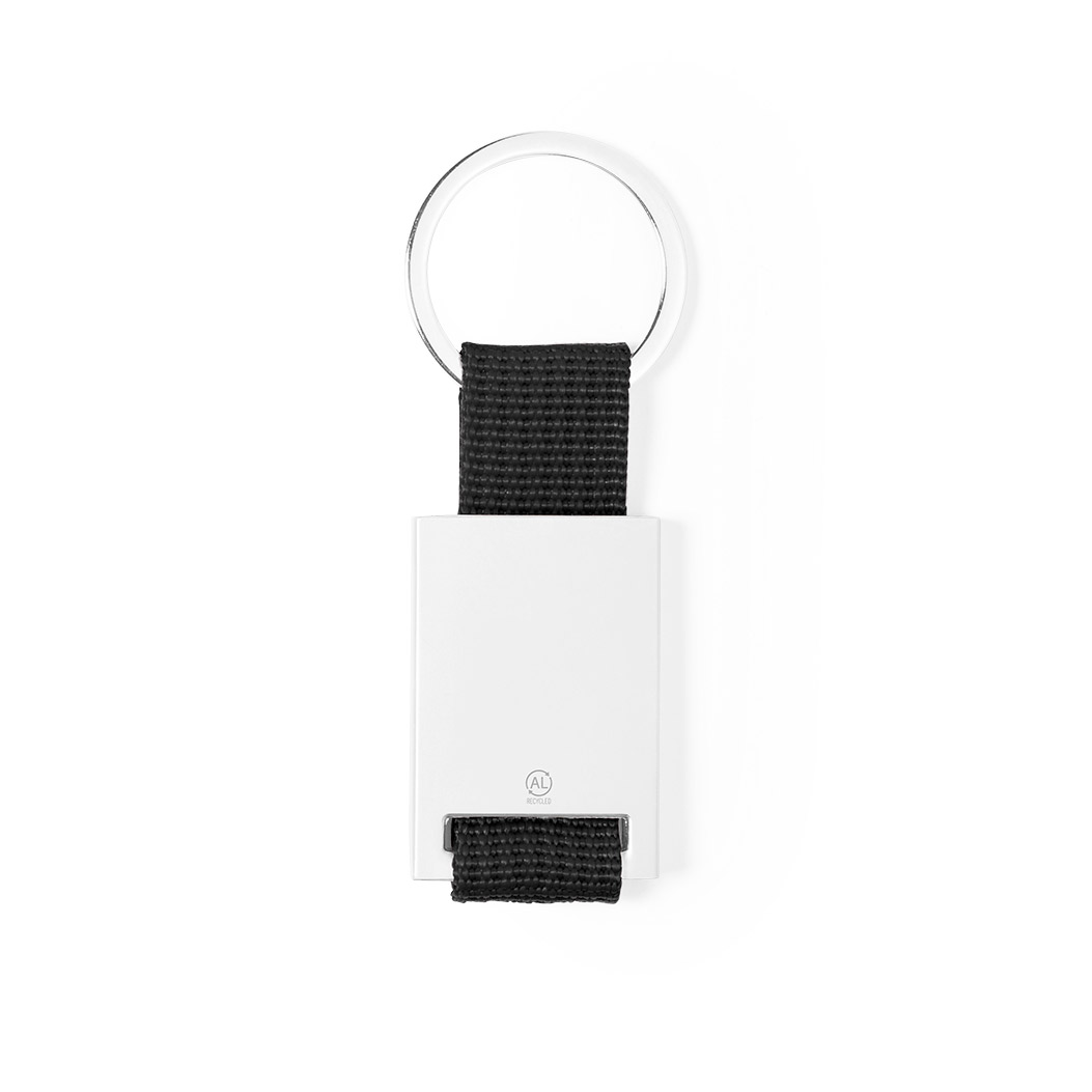 SILVER RECYCLED-ALUMINUM KEYRING LOFLY