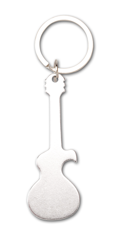 SILVER ALUMINIUM KEY RING GUITAR