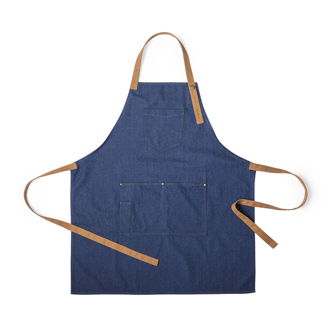 COTTON/ARTIFICIAL-LEATHER APRON ROBER