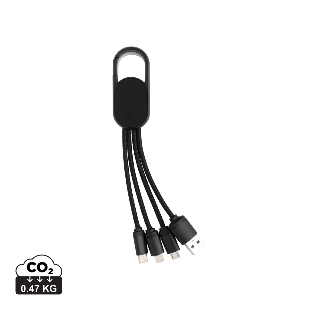 4-in-1 cable with carabiner clip