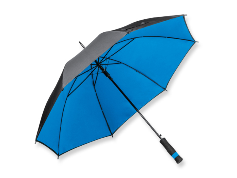 UMBRIEL polyester umbrella with double cover and aut. opening, 8 panels, Sky blue