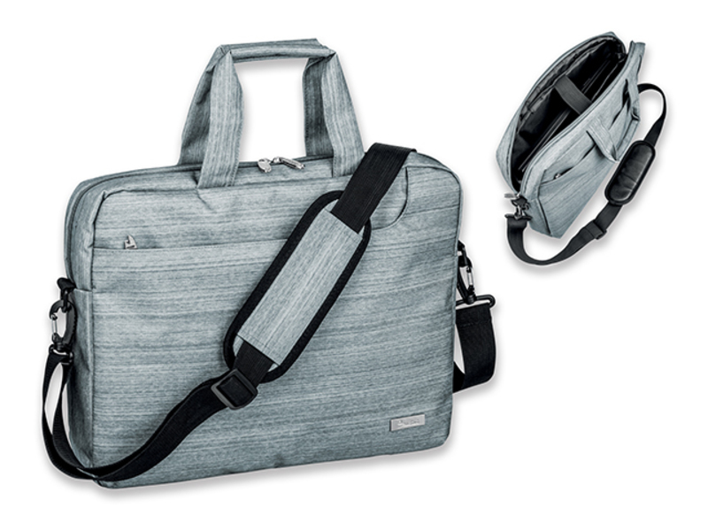 RAFFI polyester laptop bag, 600D, SANTINI, Heather light grey