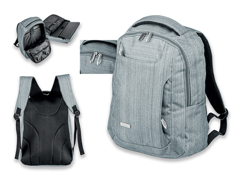 KARDON polyester laptop backpack, 600D, SANTINI, Heather light grey