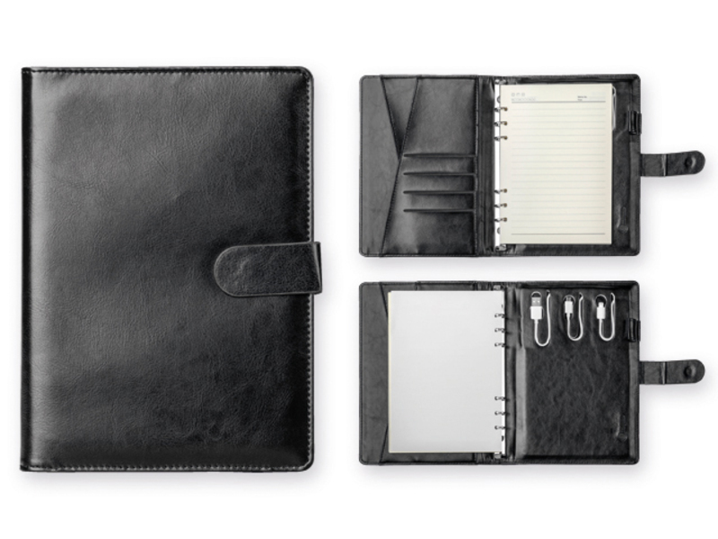 GRIET PU organizer with power bank with 4 000 mAh capacity, Black