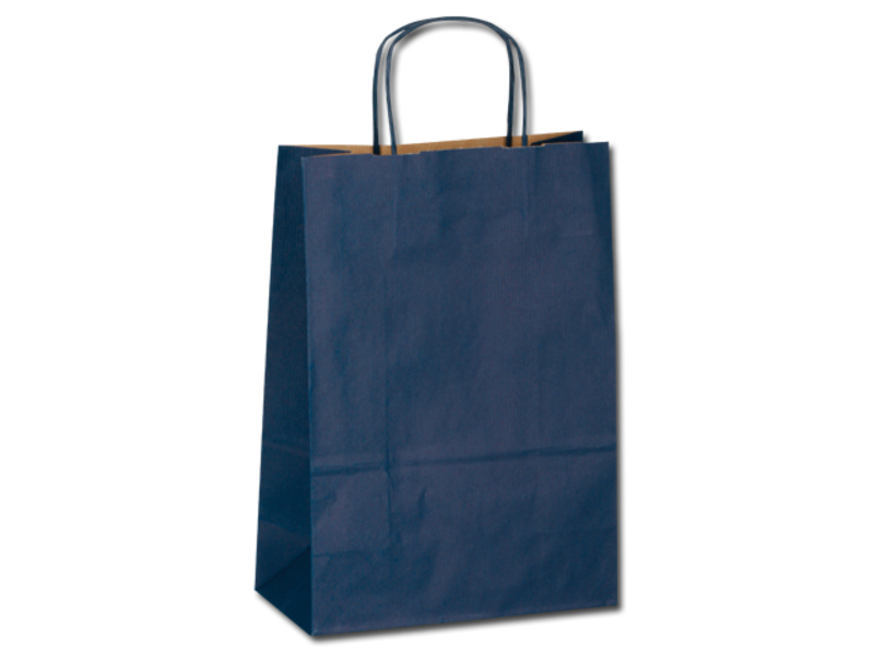 TWISTER paper gift bag, 23x10x32 cm, Blue