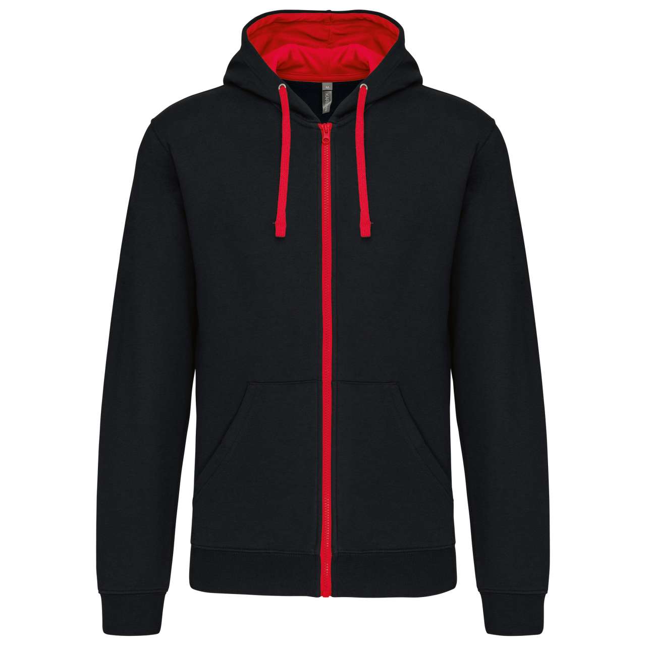 MEN'S CONTRAST HOODED FULL ZIP SWEATSHIRT