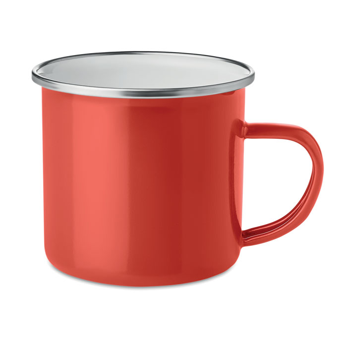 Metal mug with enamel layer