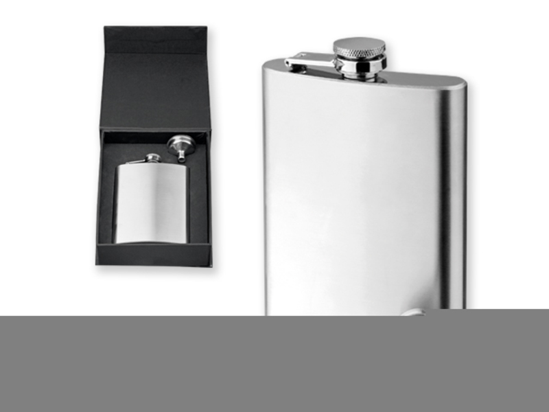 DUBLIN SET hip flask w/funnel, Silver
