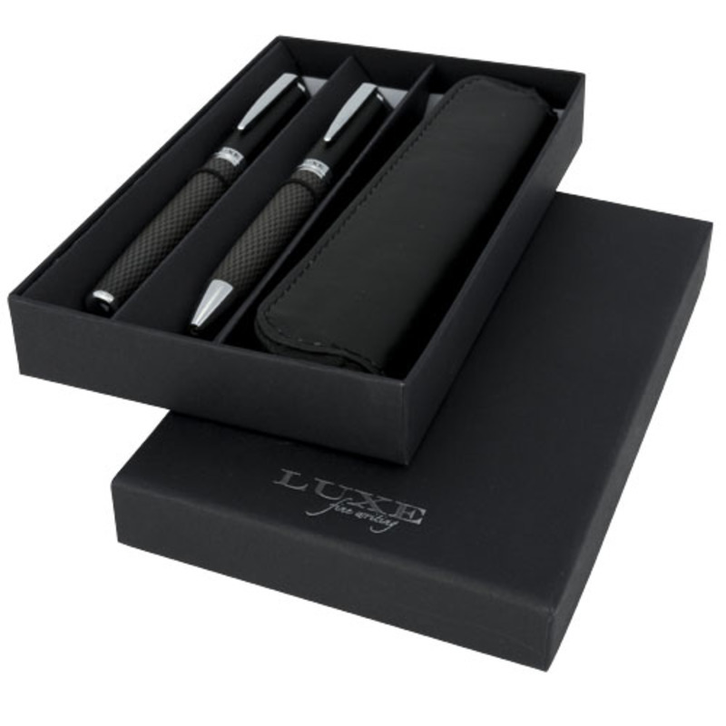 Carbon duo pen gift set with pouch