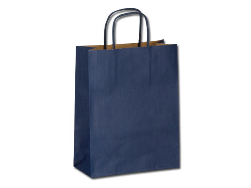 TWISTER paper gift bag, 18x8x25 cm, Blue