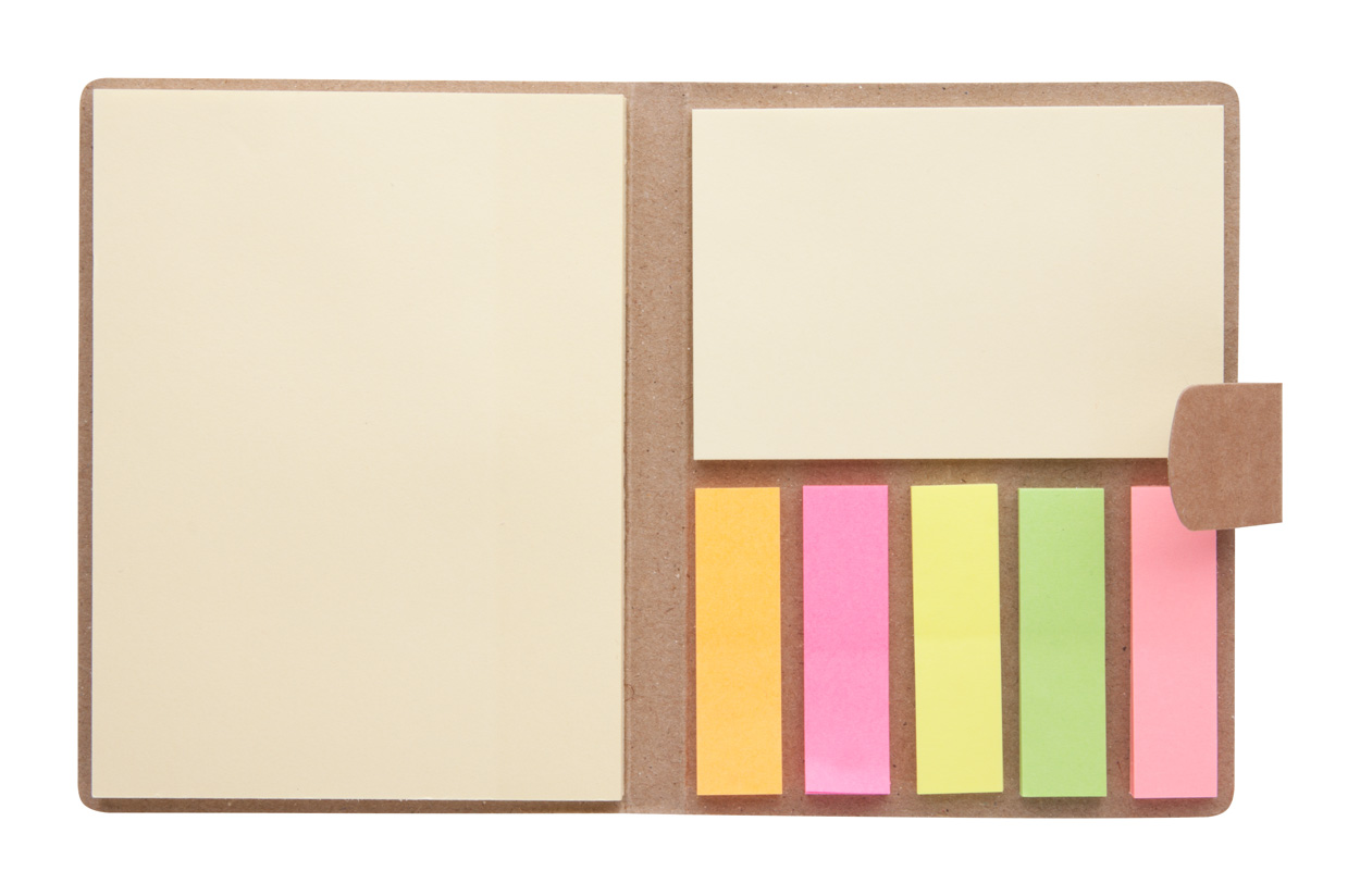 Sizes sticky notepad