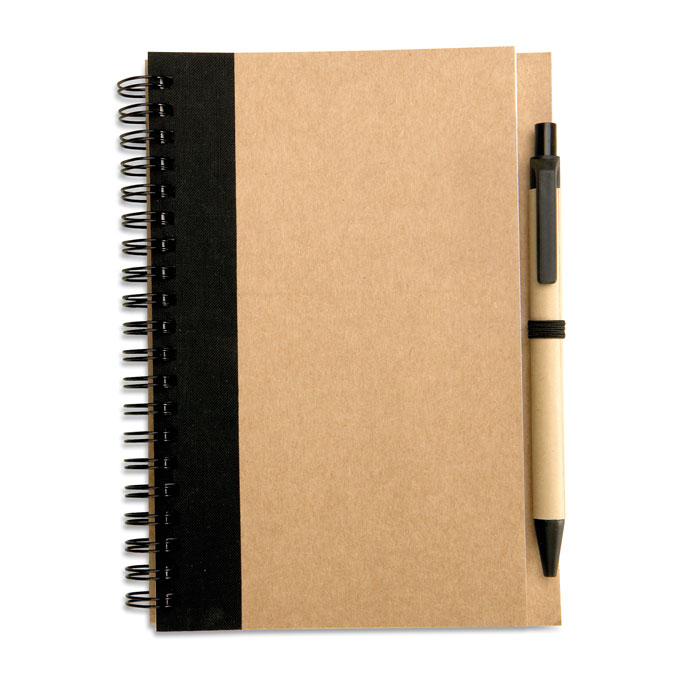 B6 recycled notebook with pen