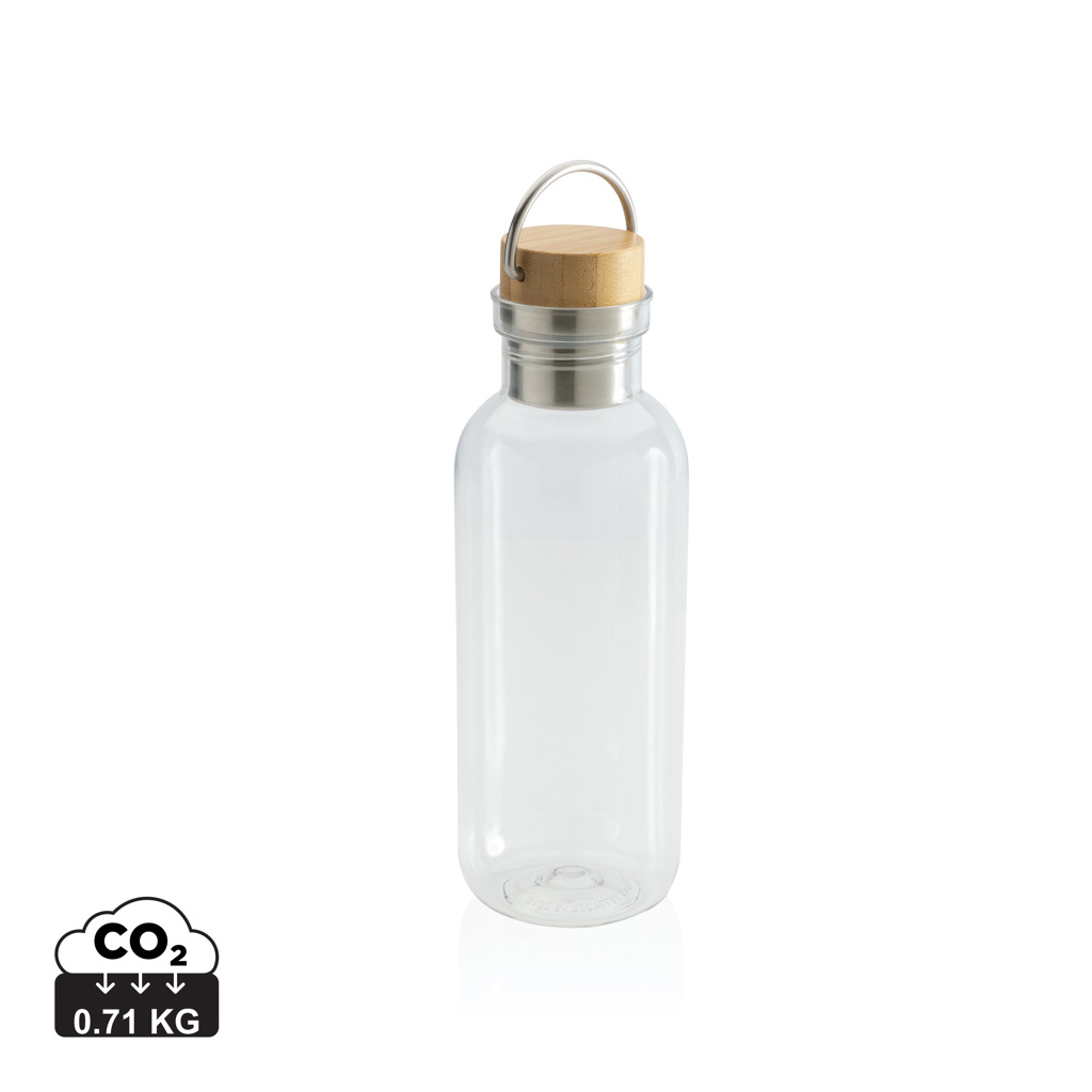 GRS RPET bottle with bamboo lid and handle