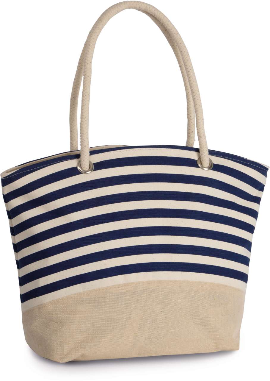 JUTE CANVAS DUFFEL SHOPPING BAG