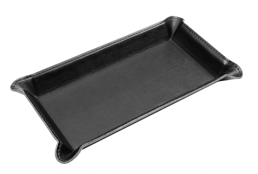 BLACK PU VALET TRAY 25x14,5 cm