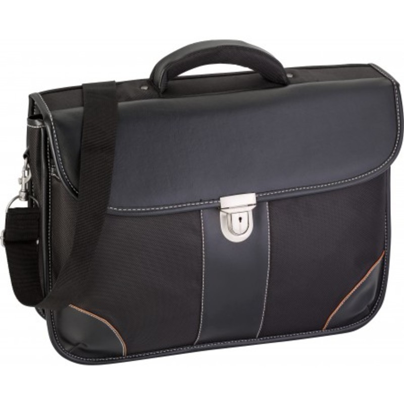 Polyester (1680D) laptop bag (17') with a PU lid