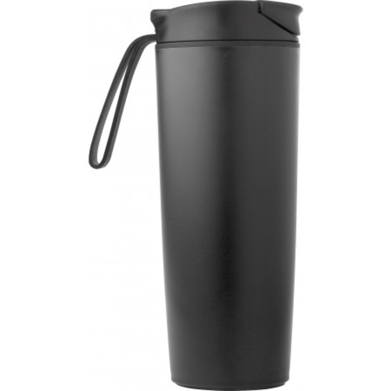 PP double walled, leak proof travel mug (450ml).