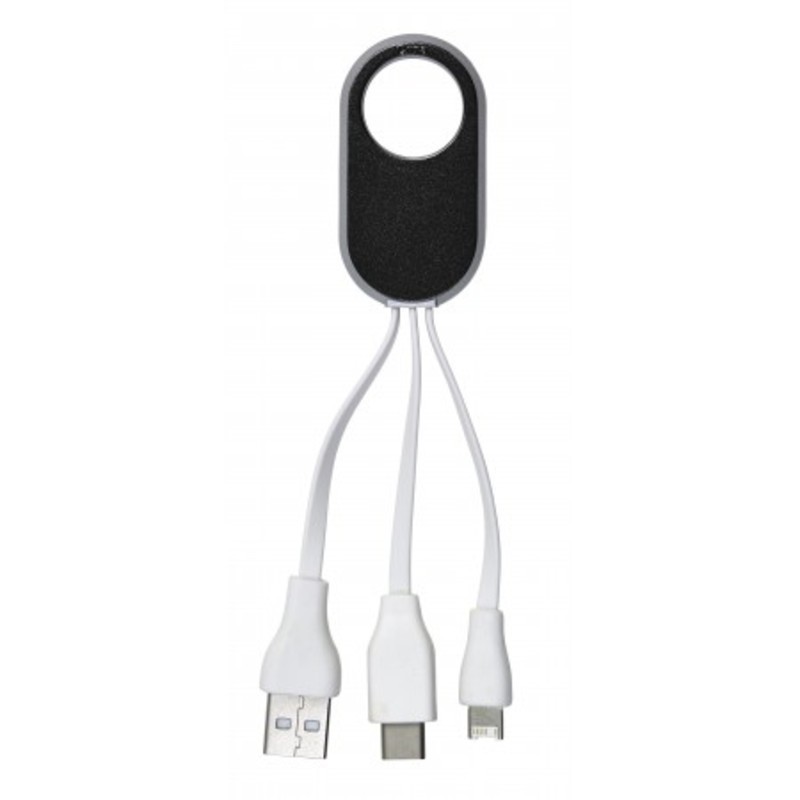 Charger cable set with three plugs
