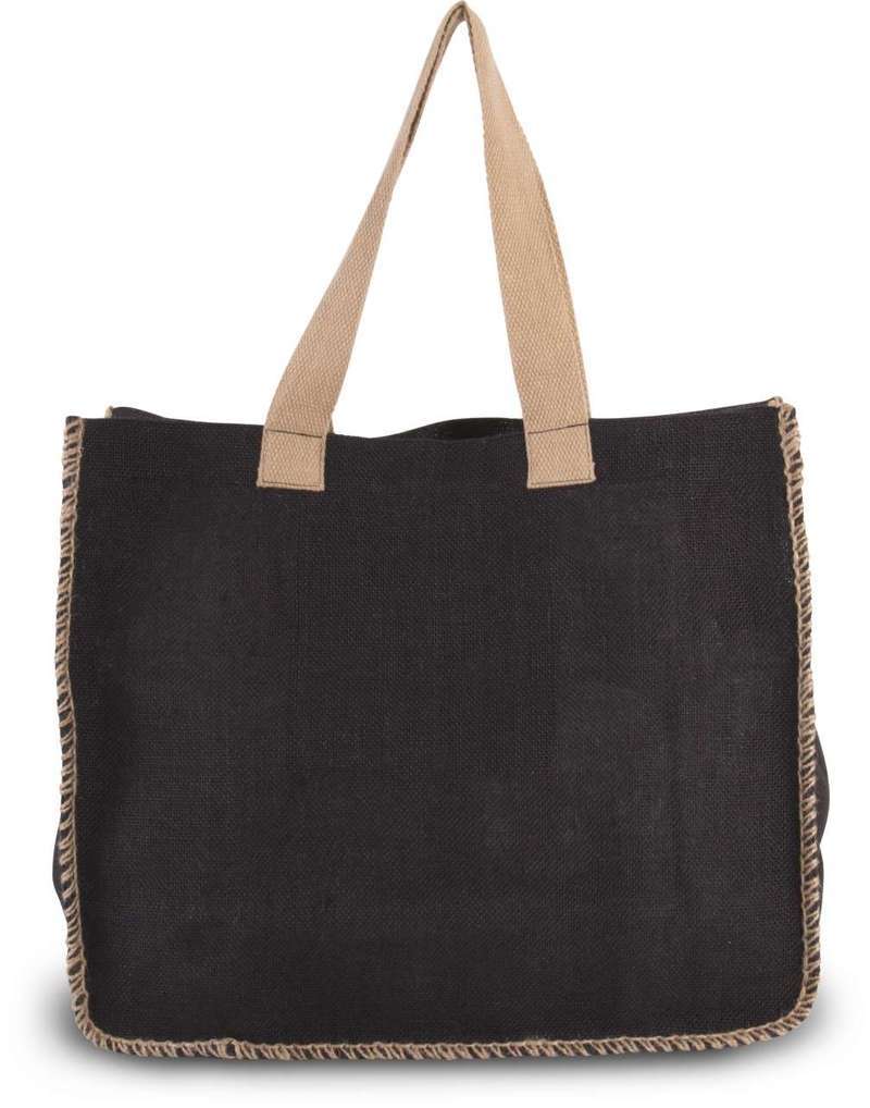 JUTE BAG WITH CONTRAST STITCHING