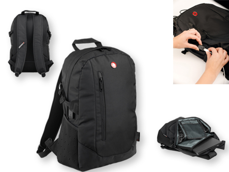 DIVINE polyester backpack, 600D, SWISSBAG, Black