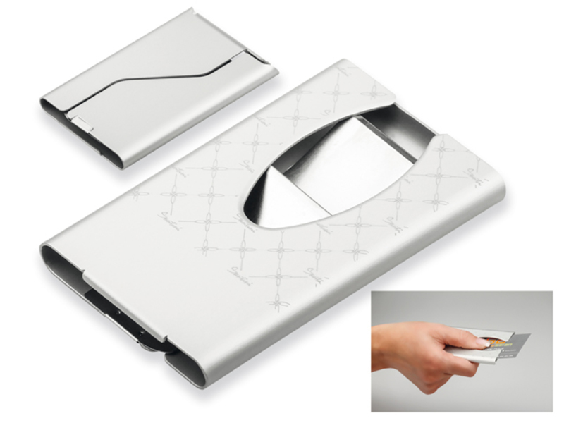PAMIKA business card holder, Satin silver