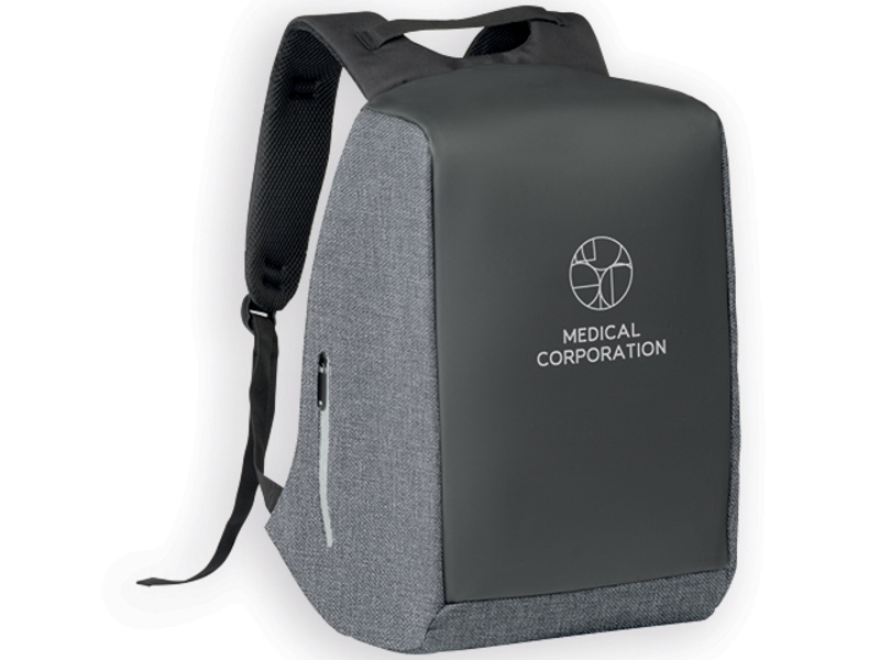 SARGON polyester laptop backpack, waterproof, 900D, Heather grey