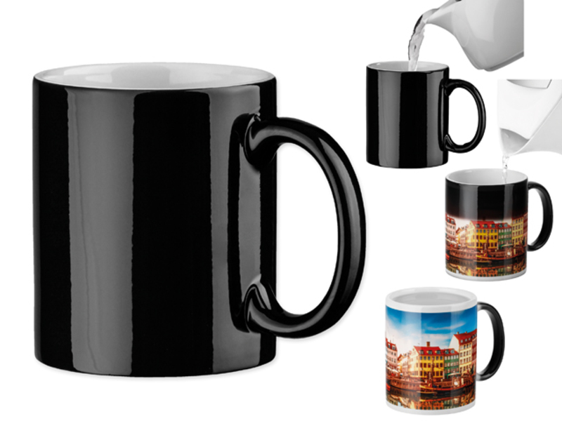 WOW ceramic sublimation mug, 350 ml, Black