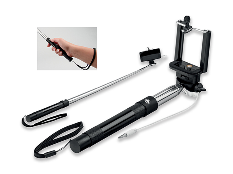 SELFIE telescopic selfie stick from plastic and metal, Black