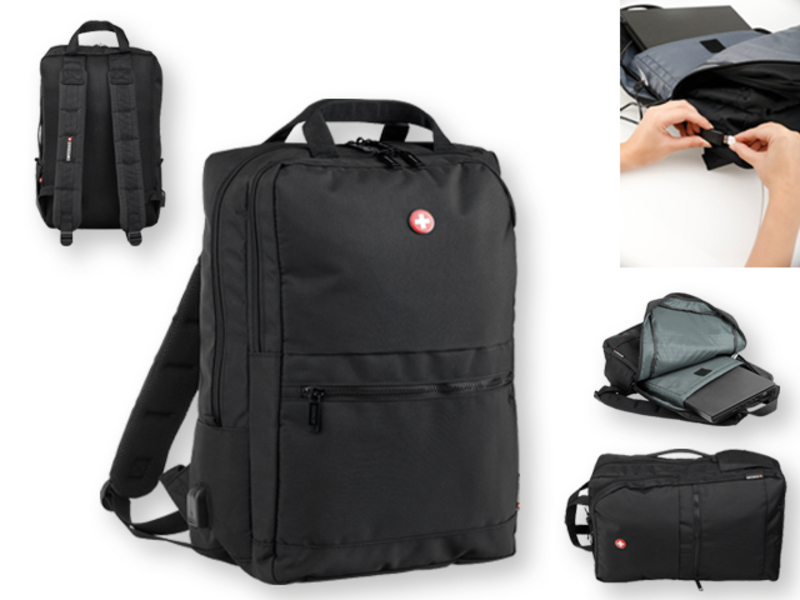 JACKSON polyester laptop backpack, 600D, SWISSBAGS, Black