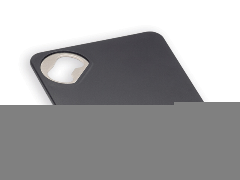 FARIS plastic coaster with bottle opener, Black