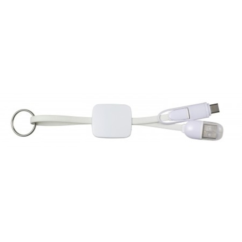 USB-C charging cable with key ring