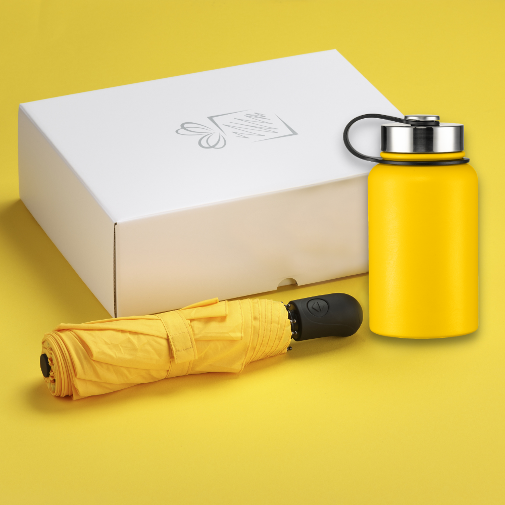 SET: NORDIC VACUUM FOOD THERMOS, 600 ml. & FULL AUTOMATIC UMBRELLA CAMBRIDGE