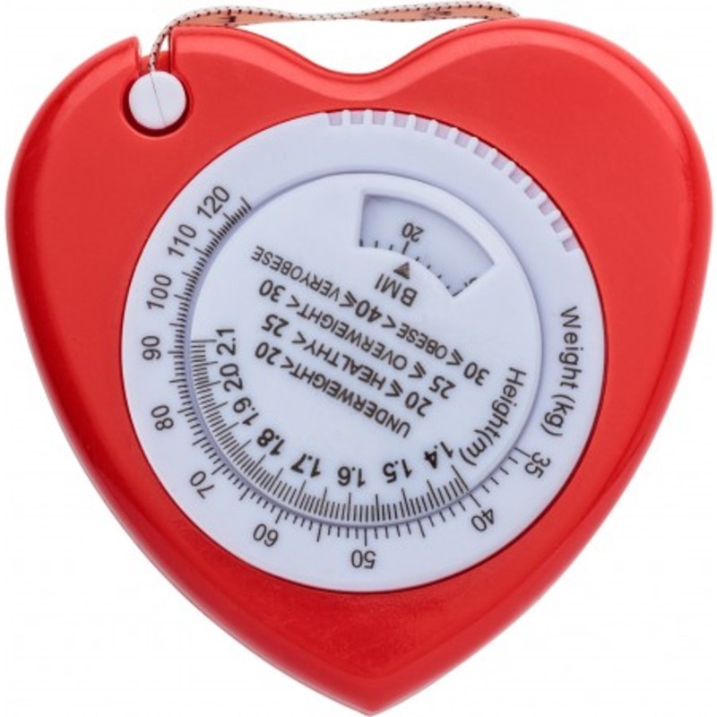 Plastic, 1.5m, heart shaped, BMI tape measure