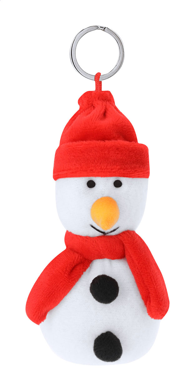 Velin Christmas plush keyring, snowman