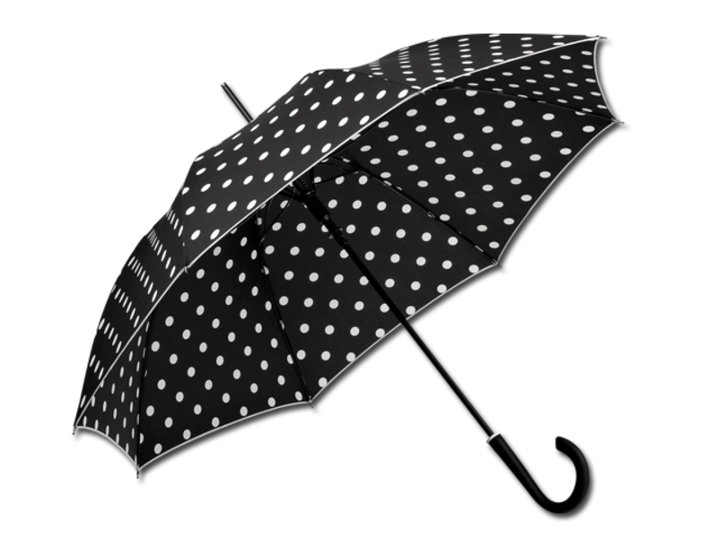 POPPINS polyester automatic umbrella, 8 panels, SANTINI, Black