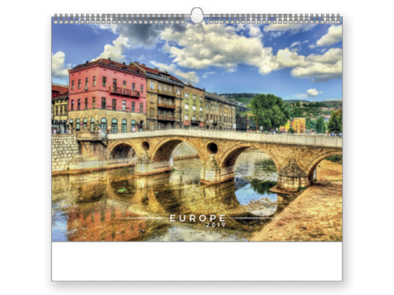 EUROPE wall calendar, 44x34 cm