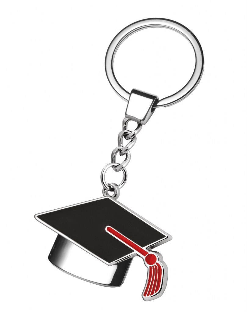 KEYCHAIN MORTARBOARD RED AND BLACK