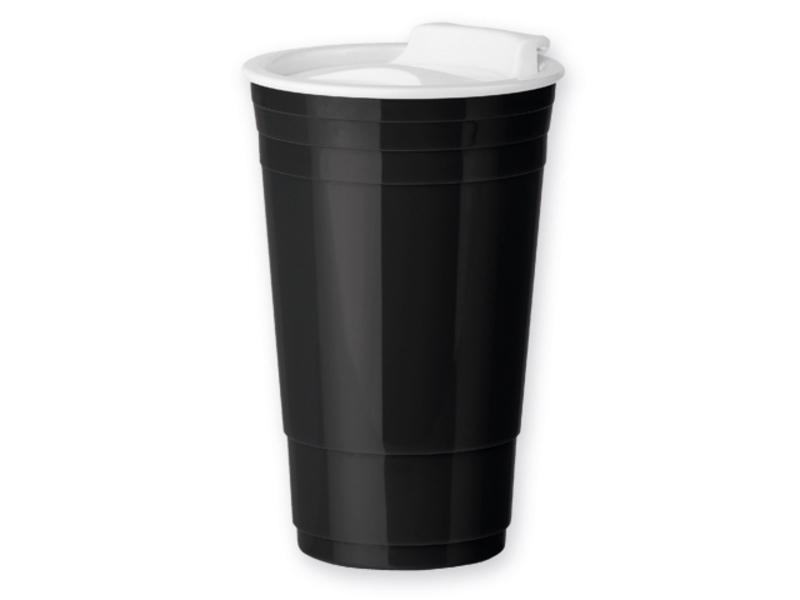 GOBLET double wall thermomug made of plastic, 500 ml, Black