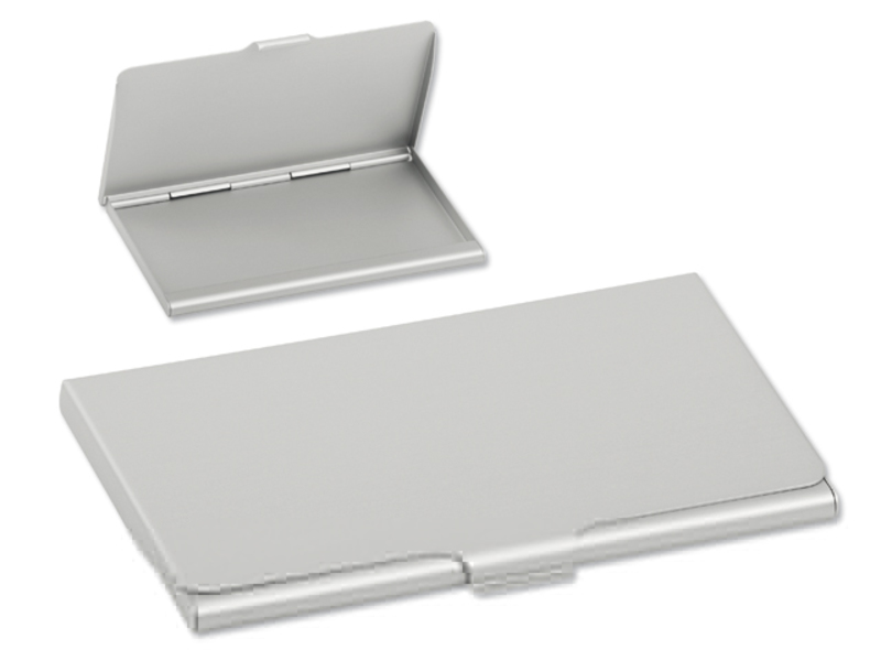 KEVIN II business card case, Satin silver