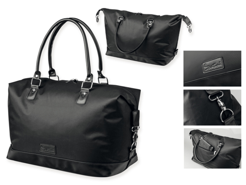 MIRABU nylon travel bag 420D + PU, SANTINI, Black